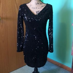 Black sequin formal dress